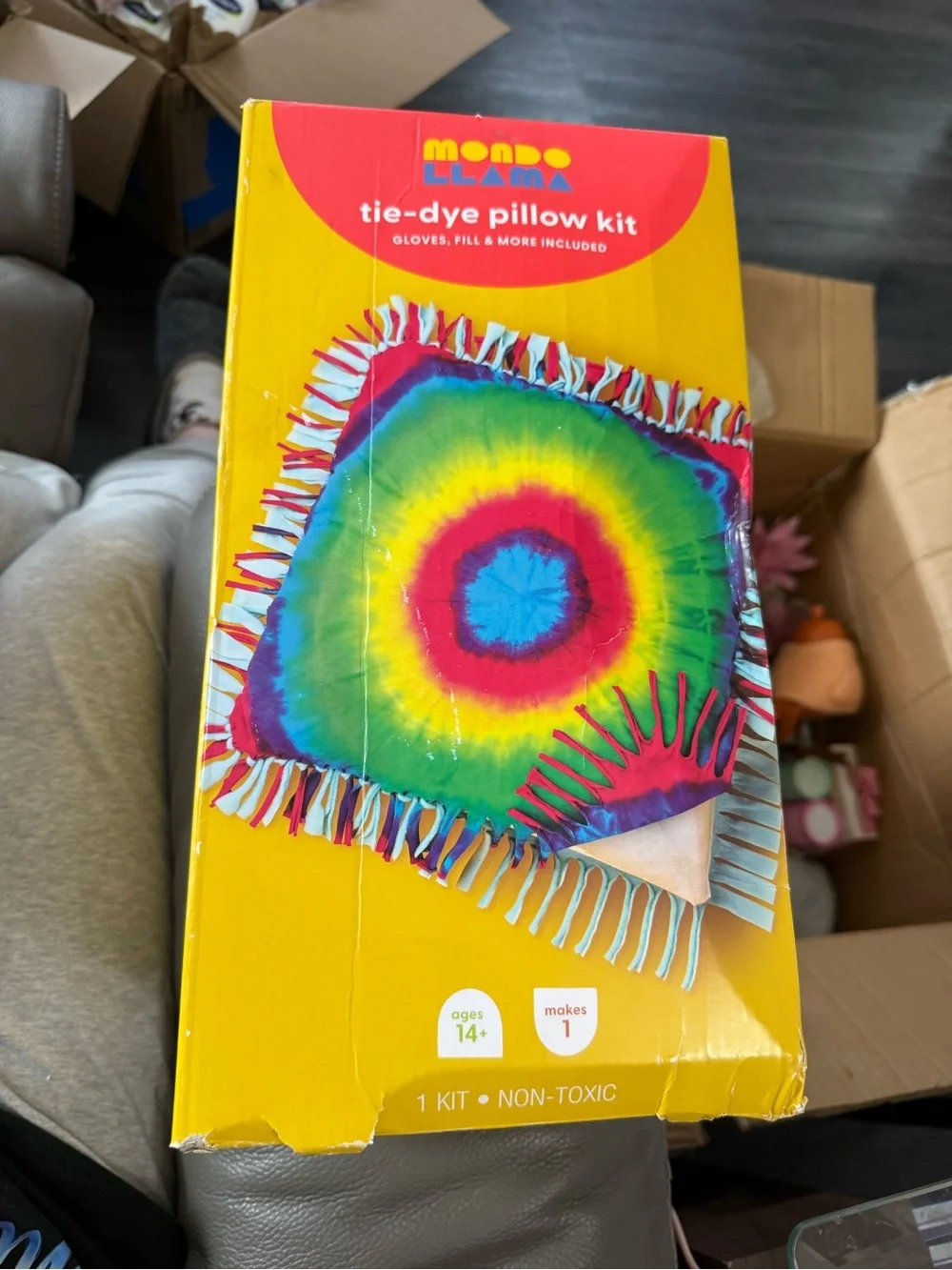 Mondo Llama Tie-Dye tie blanket Kit - Bright Rainbow